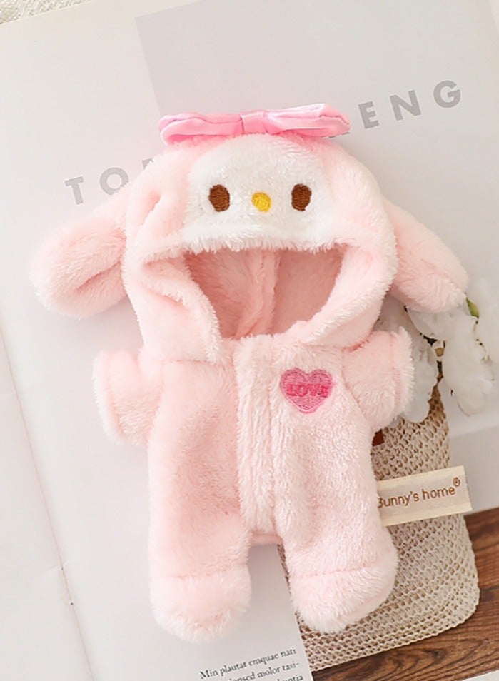 Labubu Clothes, Faking Animal Style labubu Outfit Jumpsuit, Cute Doll Clothes Set, Labubu Keychain Accessories, Fashion Overalls Set for 15 17cm Labubu, Clothes for Labubu No Doll (Rabbit) - Image 3