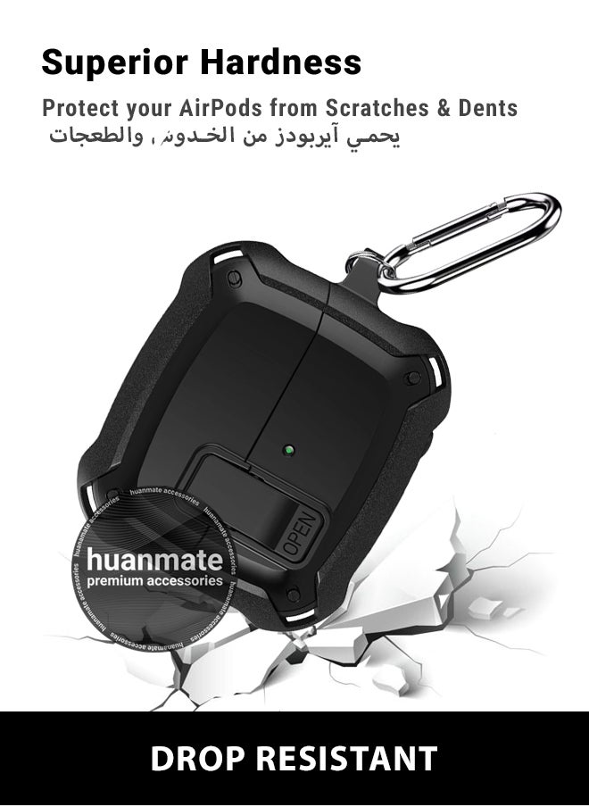 huanmate Samsung Galaxy Buds 3 Pro Shockproof Protection Case Cover - Black - Lightweight, Stylish Design, Accurate Cut-outs - Easy to Install & Remove - Durable Shield for Your Samsung Galaxy Buds 3 Pro  - Image 4