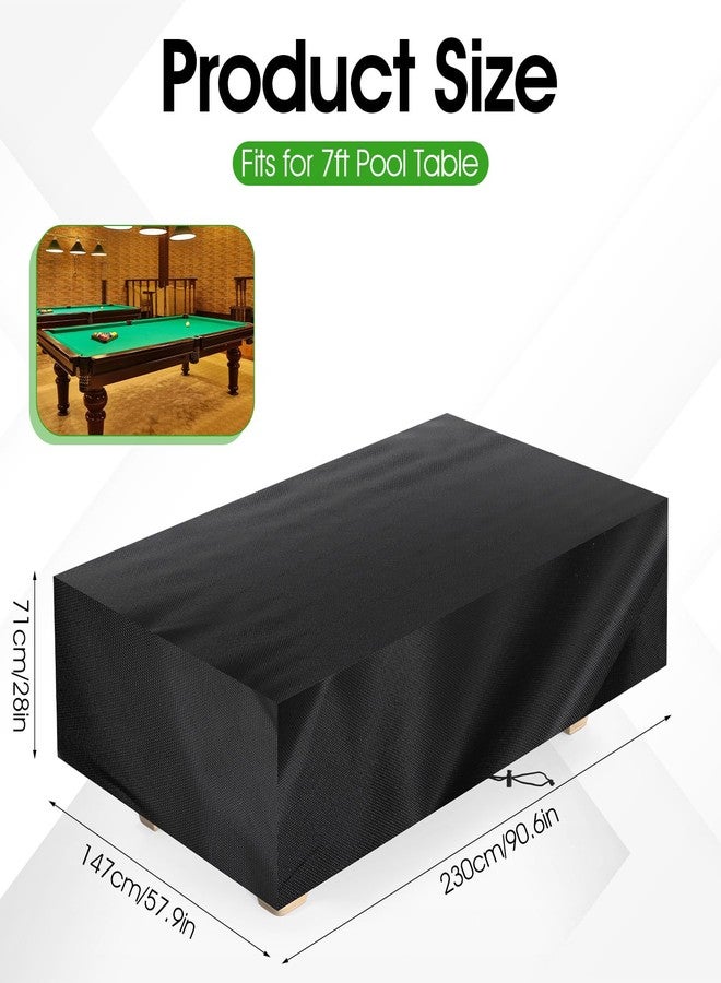 Xaajooio 7 ft 90.6x57.9x28.0 Inches Universal Pool Table Cover Waterproof Windproof 420D Outdoor Furniture Covers Table Protector for Snooker, Patio Furniture, and Chairs - Image 2