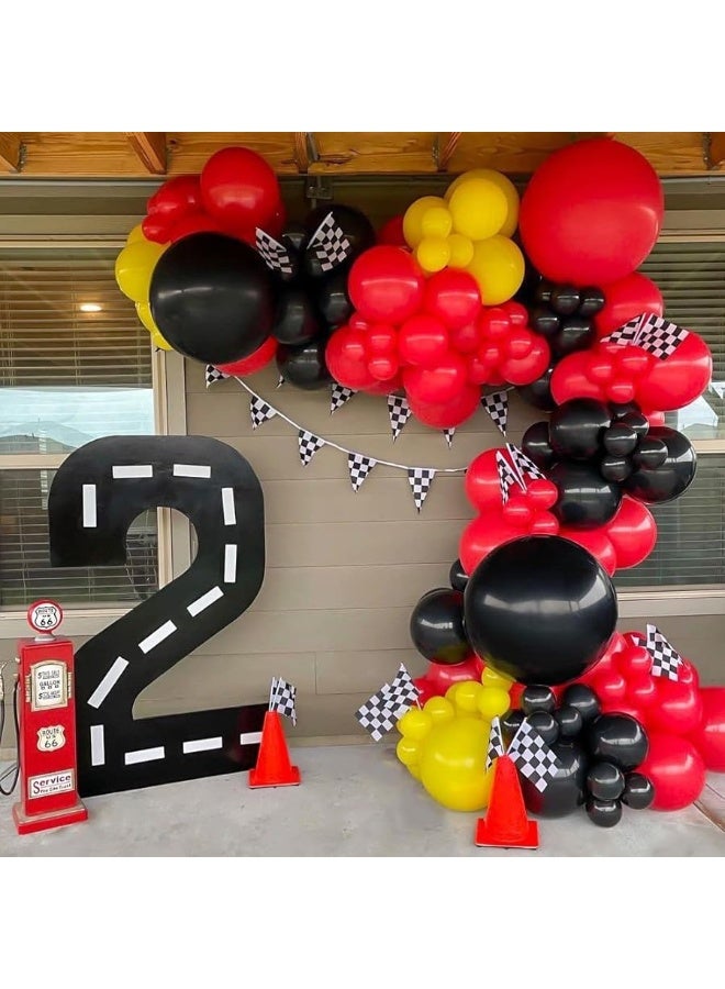 YOELVN 7inch Orange Racing Traffic Cones Party Decoration with Racing Checkered Flags,11inch Safety Sport Training Plastic Cones with Racing Flags,Race Car Birthday Party Supplies,Racing Themed Party - Image 4