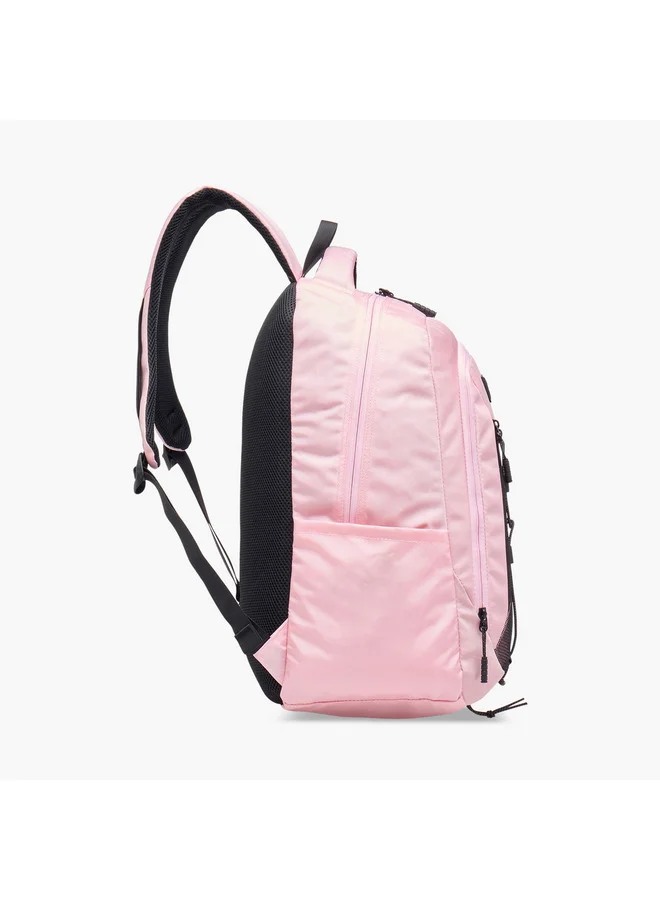 Kappa PINK Girls Logo Applique Backpack with Adjustable Straps and Zip Closure - 19x32x48 cm  | Best Price UAE