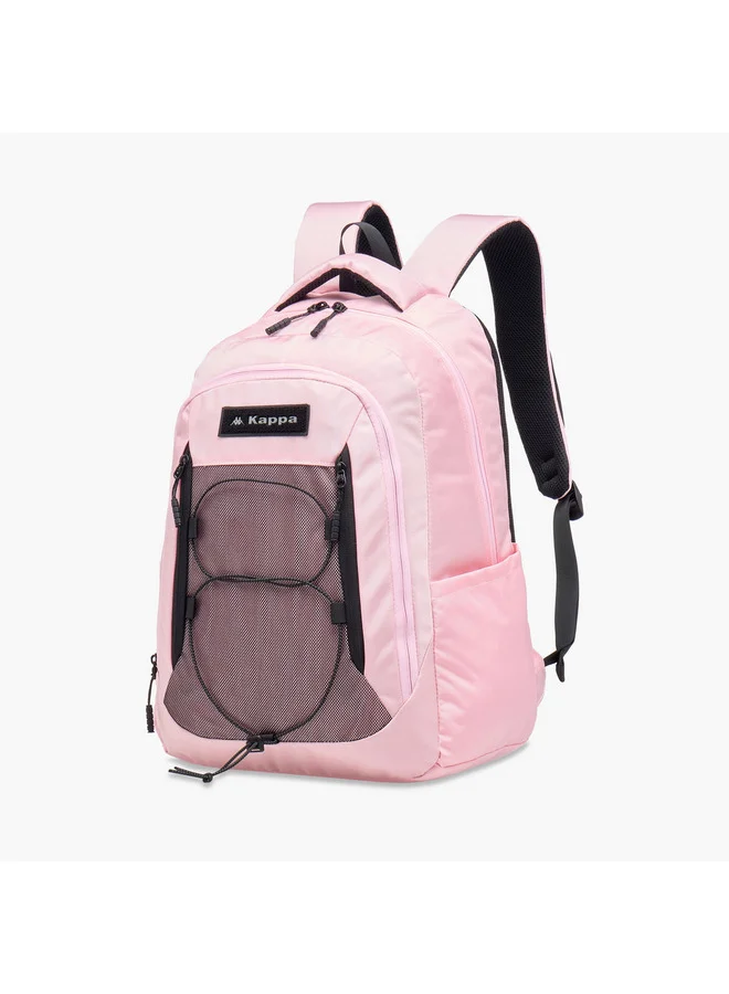 كابا حقيبة ظهر بشعار مطرز للبنات مع أحزمة قابلة للتعديل وإغلاق بسحاب