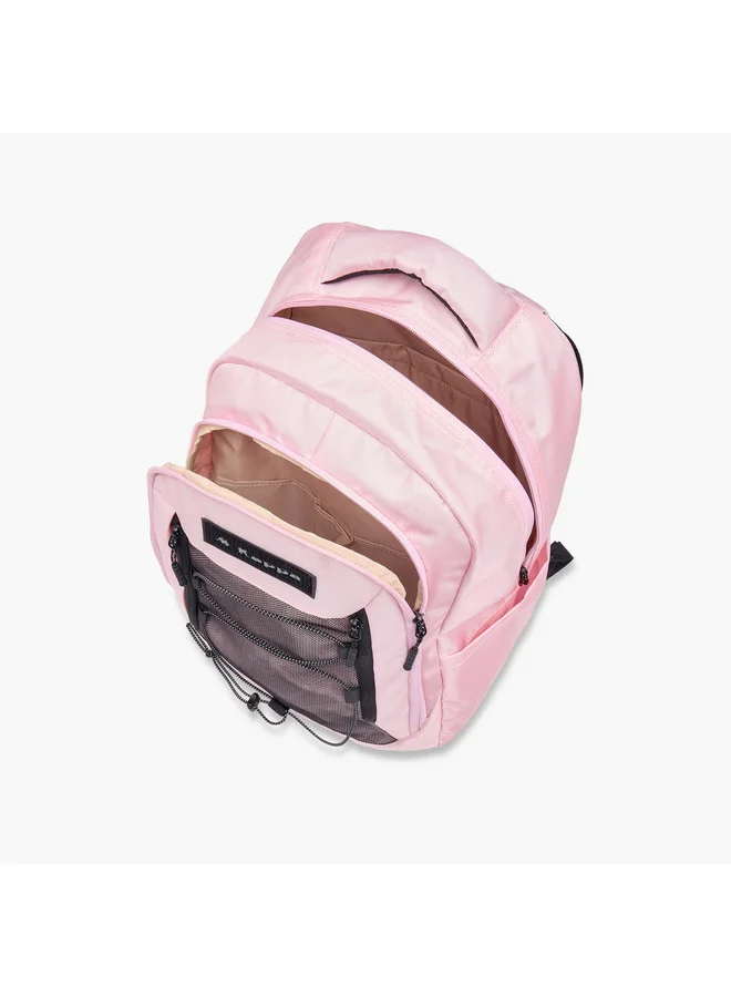 Kappa PINK Girls Logo Applique Backpack with Adjustable Straps and Zip Closure - 19x32x48 cm  | Best Price UAE