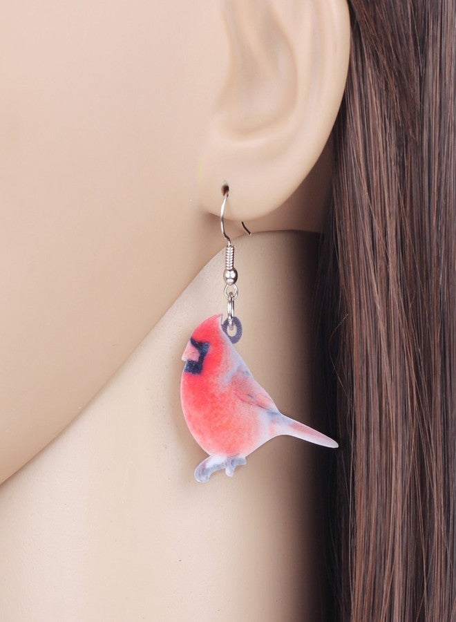 NEWEI Acrylic Sweet North American Cardinals Bird Earrings Drop Dangle Jewelry For Women Gift Charms - Image 2