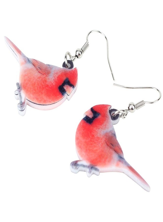 NEWEI Acrylic Sweet North American Cardinals Bird Earrings Drop Dangle Jewelry For Women Gift Charms - Image 3