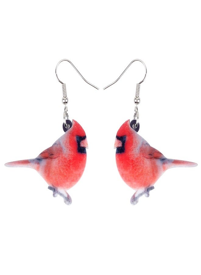 NEWEI Acrylic Sweet North American Cardinals Bird Earrings Drop Dangle Jewelry For Women Gift Charms - Image 1