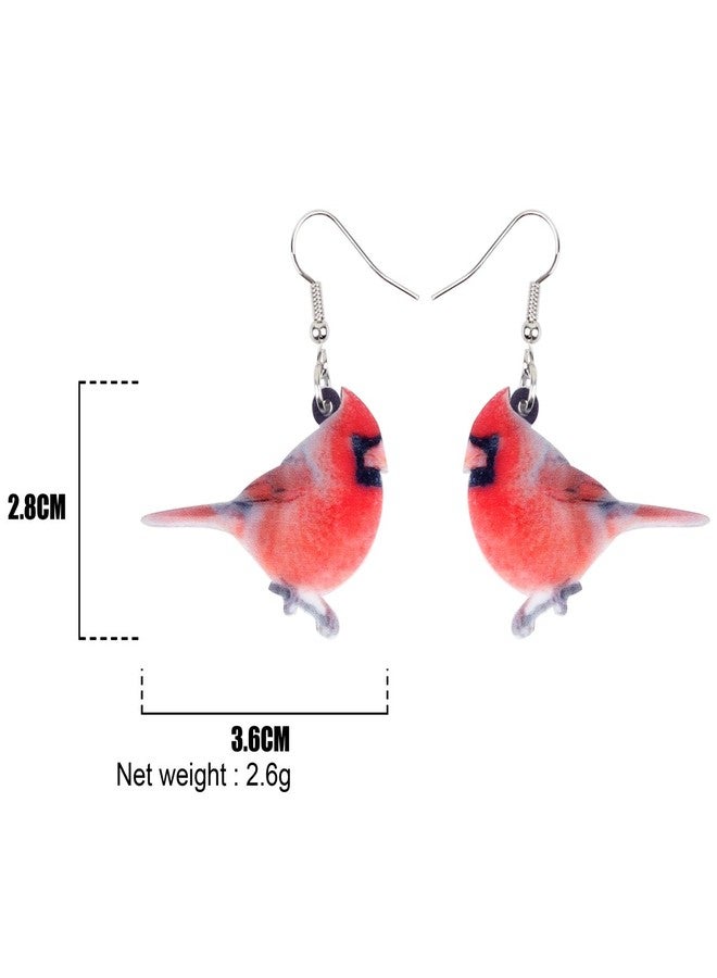 NEWEI Acrylic Sweet North American Cardinals Bird Earrings Drop Dangle Jewelry For Women Gift Charms - Image 5