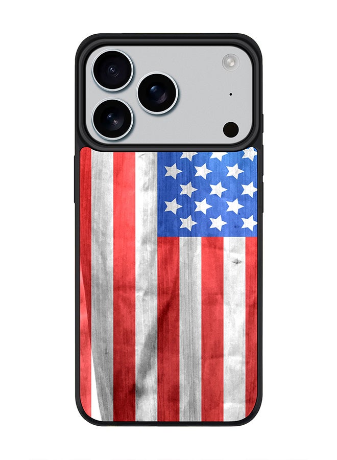Stylizedd iPhone 17 Pro Case, [Compatible with MagSafe] Slim Magnetic cover Phone Case iPhone 17 Pro -USA Grunge Flag - Image 1