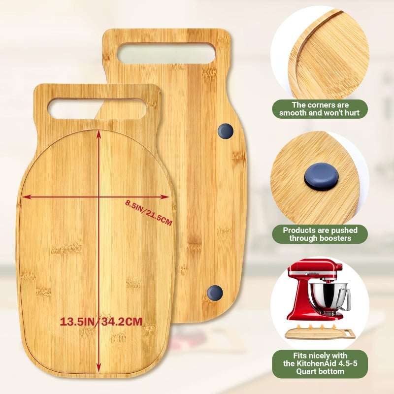 GTQYYF Compatible with Kitchen aid 4.5-5 Qt Bamboo Mixer Slider - Appliance Slider for Tilt Head Kitchen aid Stand Mixer Artisan, Countertop Storage Mover Sliding Tray with Ergonomic Handle - Image 4