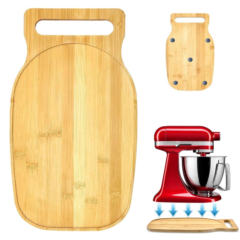 GTQYYF Compatible with Kitchen aid 4.5-5 Qt Bamboo Mixer Slider - Appliance Slider for Tilt Head Kitchen aid Stand Mixer Artisan, Countertop Storage Mover Sliding Tray with Ergonomic Handle - Image 1