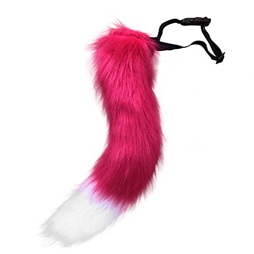 JUNBOON Faux Fur Tail for Cosplay Halloween Party Costume (Peach white) - Image 3