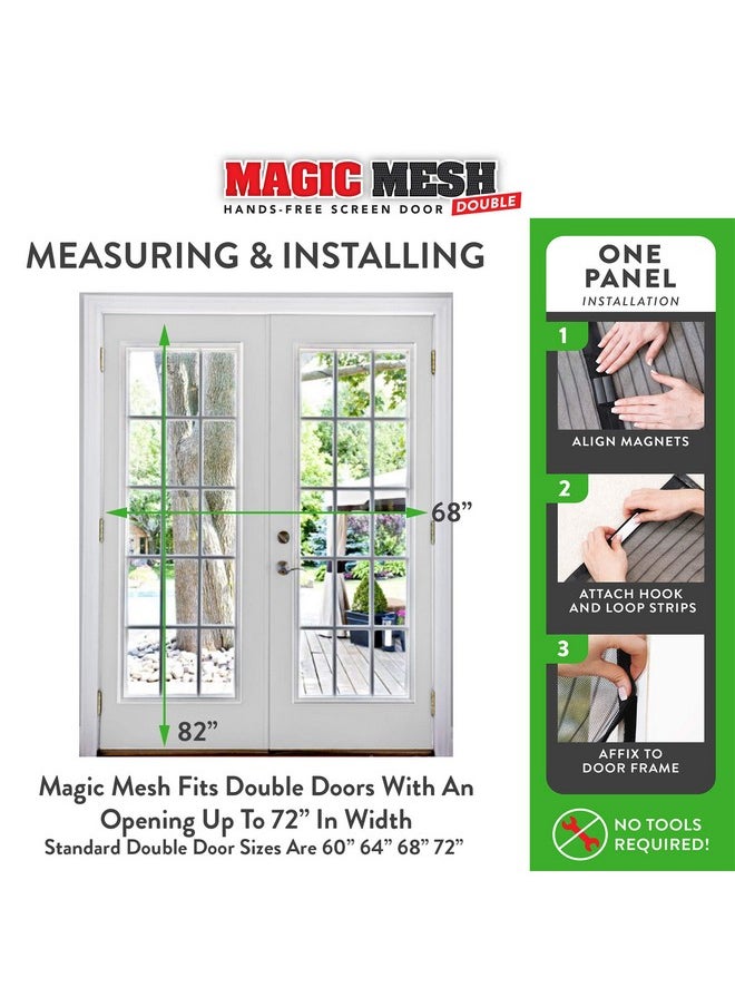 Magic Mesh Magic Mesh Double Door | Magnetic Screen Door for Patio, French & Sliding Doors, Heavy Duty Magnetic Closure, Bug Screen for Doorways, Kid & Pet Friendly | Size 75" x 83" (Pack of 1)  - Image 4