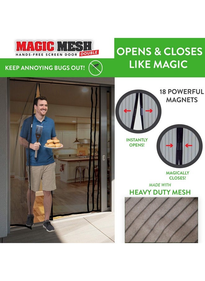 Magic Mesh Magic Mesh Double Door | Magnetic Screen Door for Patio, French & Sliding Doors, Heavy Duty Magnetic Closure, Bug Screen for Doorways, Kid & Pet Friendly | Size 75" x 83" (Pack of 1)  - Image 3
