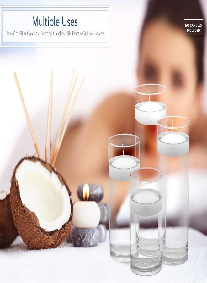 AKDC Royal Imports Glass Cylinder Flower Centerpiece Vases Set Of 4 - Hurricane Candle Holder For Pillar, Floating, Tealights - Use For Floral, Wedding Table, Home Decor, Party, Holiday - Image 2