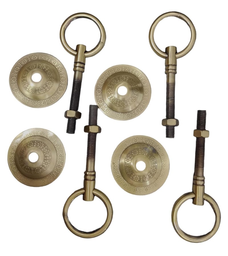 Kkriya Home Decor KRIYA HEAVY DUTY BOTTOM KADA WITH ANTIQUE BRASS FINISH SUPERIOR HIGRADE QUALITY LIFE TIME WARRENTY KADA PATIO SWING HAMMOCK Swing16MM Rod with Weight Capacity of 800KG Pack of 4PCS  - Image 3