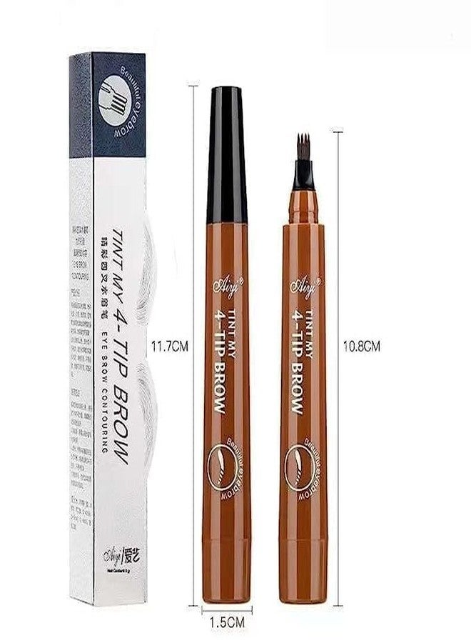 MVM Enterprise Eyebrow Pen With A 4 Micro-Fork Tip Creates Flawless Natural Looking Brows Based On Clear Eyebrow Microblading Pen Waterproof Long-Lasting Sweat Resistant Stays On All Day Easy To Use - Image 5