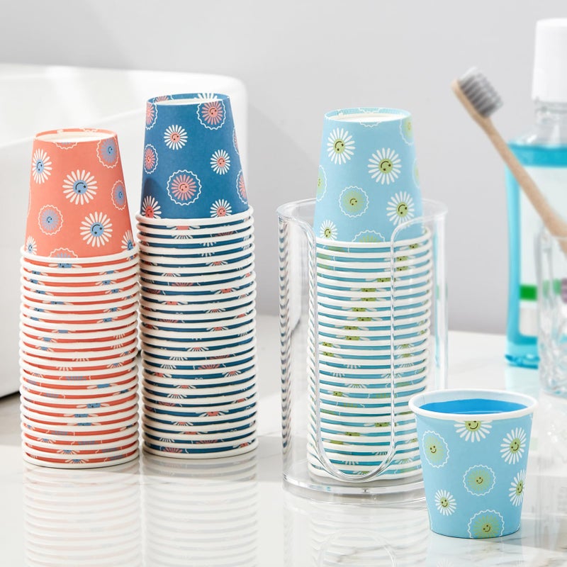 SIUQ 1200 Pack 3 oz Paper Cups, Disposable Bathroom Cups, Mini Mouthwash Cups, Small Cup 3 Ounce for Bathroom, Party, Picnic, BBQ, Travel(Daisy) - Image 2