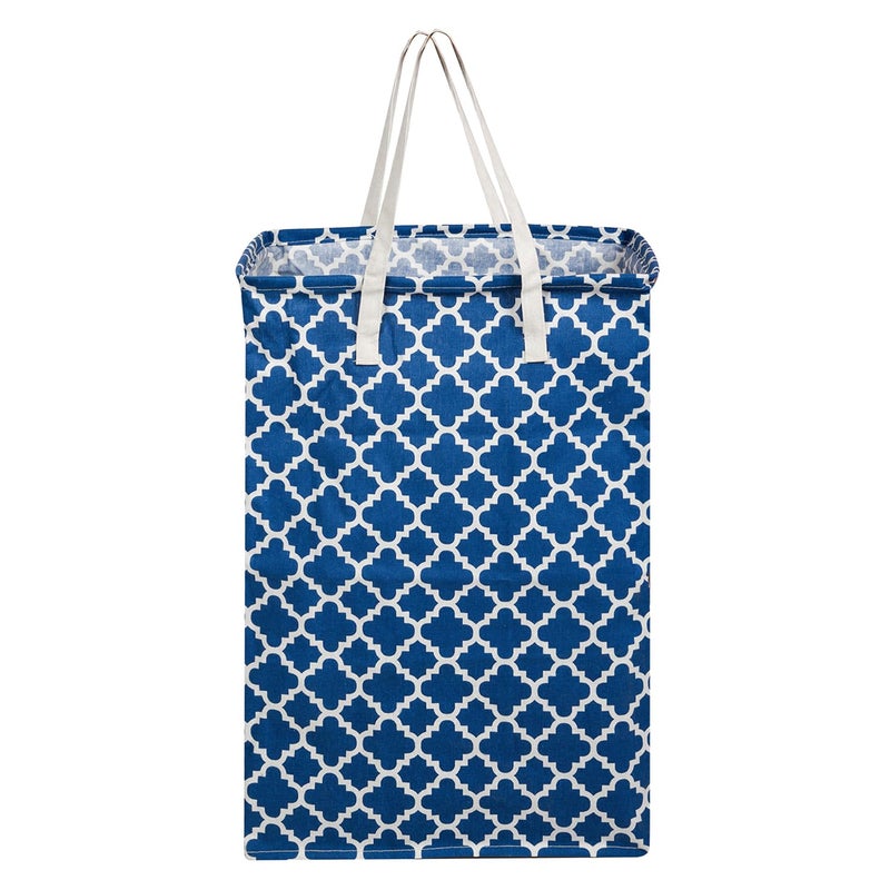 Kuber Industries Laundry Basket | Star Laundry Basket | Canvas Storage Bag with Handles | Clothes Storage Basket for Home | 75 LTR | Large | Pack of 2 | Royal Blue - Image 2