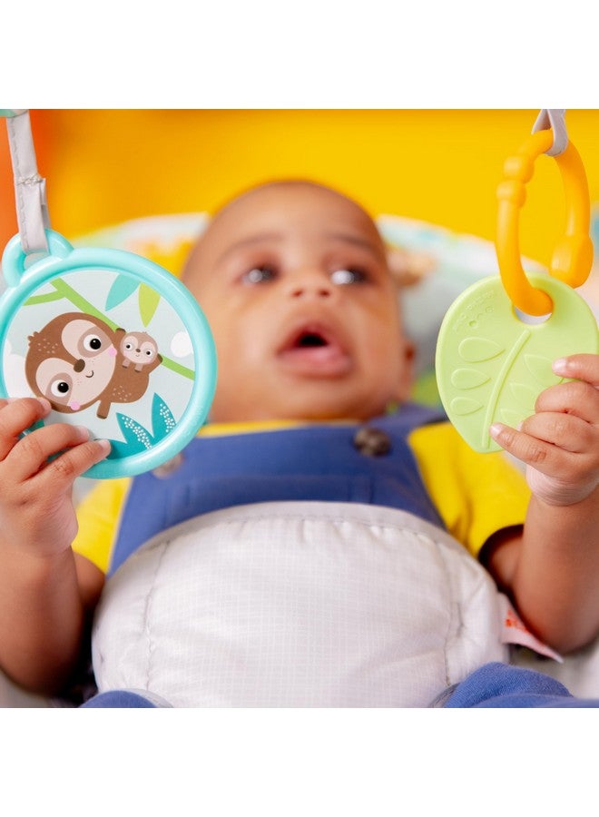 برايت ستارتس كرسي هزاز للأطفال من برايت ستارتس، مزود باهتزازات مهدئة، قابل للإزالة، مزود بقضيب ألعاب، وأقدام مانعة للانزلاق، مناسب للأطفال من عمر 0 إلى 6 أشهر، حتى وزن 20 رطلاً (متعة السفاري) - Image 2