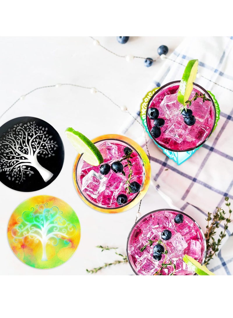 SOLARAE Resin Molds, 4PCS Tree of Life Resin Molds, Heart and Round Coaster Silicone Molds for Epoxy Resin Casting, DIY Drink Coasters, Art Cups Mat, and Candle Holders - Image 4