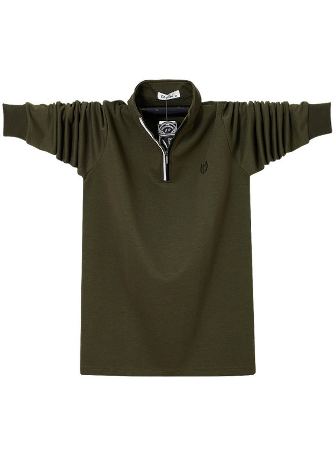 Spring Autumn Polo Shirt Men Korean Fashion Long Sleeve Casual Fit Slim Men's Polo Shirt Zipper Collar Tops - Image 1