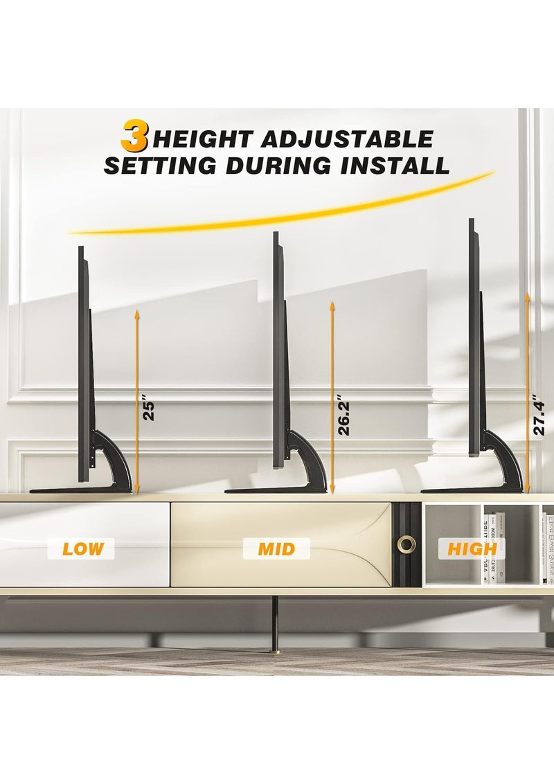 TIGER Universal TV Stand Mount – Tabletop Stand for 22 to 65 inch Plasma, LCD, LED Flat Screen TVs, Holds up to 88lbs, Max VESA 800x500mm, Height Adjustable TV Base  - Image 3