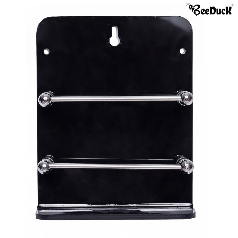 BeeDuck Black Acrylic Single Mobile Holder Stand for Mobile Charging, TV & AC Remote Holding and Keys Hanging at Home, Office, Bedroom, Hotel Wall Mount Multipurpose Stand - Image 5