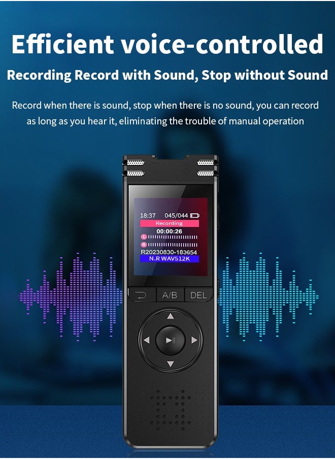 Generic Voice recorder mic with Playback Function,32GB Digital Voice Recorder Audio Recording Device,Voice Activated Recorder with Noise Reduction Functionn,A-B Repeat,Mp3 Player for Lectures Meeting/Classe  - Image 2