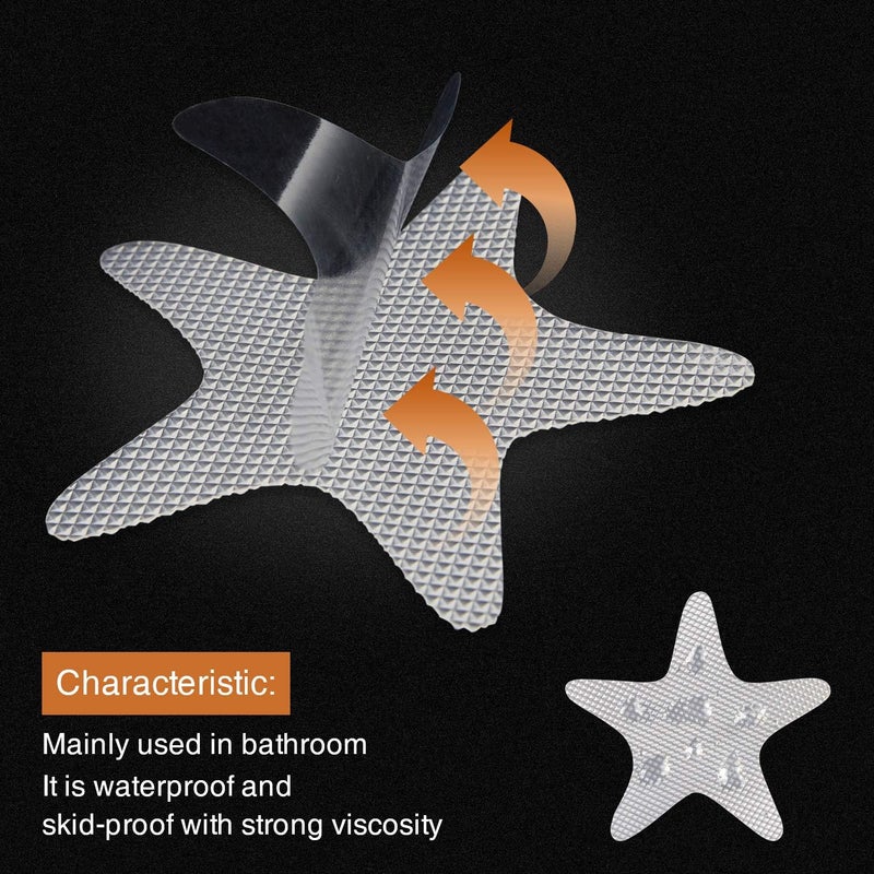 Secopad Anti Slip Shower Stickers 24 PCS Safety Bathtub Strips Adhesive Decals with Premium Scraper(Clear Star) - Image 2