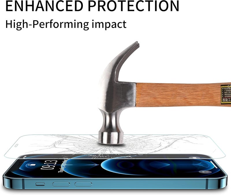 ImpactStrong 3-Pack Shatterproof Tempered Glass Screen Protector for iPhone 12 Mini [Easy Installation Frame] [Bubble Free] [9H Hardness] [Full Coverage] Case Friendly, 5.4 Inch - Image 5
