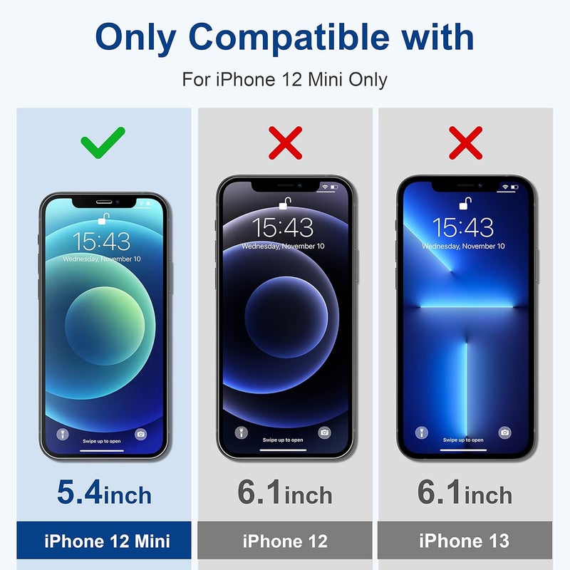 ImpactStrong 3-Pack Shatterproof Tempered Glass Screen Protector for iPhone 12 Mini [Easy Installation Frame] [Bubble Free] [9H Hardness] [Full Coverage] Case Friendly, 5.4 Inch - Image 2