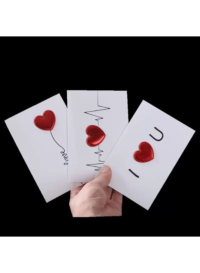 مجموعة من 4 بطاقات معايدة لعيد الحب يمكنك صنعها بنفسك مع أظرف - بطاقات حب بتصميم قلب للذكرى السنوية، وحفلات الزفاف، والهدايا الرومانسية - Image 2