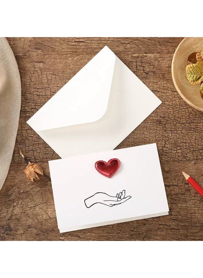 مجموعة من 4 بطاقات معايدة لعيد الحب يمكنك صنعها بنفسك مع أظرف - بطاقات حب بتصميم قلب للذكرى السنوية، وحفلات الزفاف، والهدايا الرومانسية - Image 3