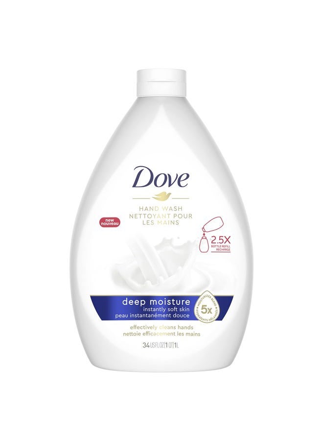Dove Advanced Care Hand Wash Deep Moisture Pack of 3 for Soft, Smooth Skin More Moisturizers Than The Leading Ordinary Hand Soap, 34 oz - Image 1