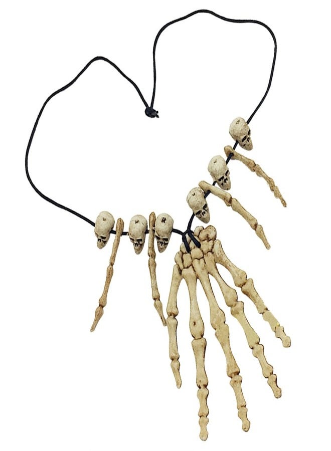 Oarkive Bone Necklace Halloween Costume Accessory - Skeleton Skull Necklace for Voodoo, Witch Doctor, Caveman Cosplay & Party Dress Up - Image 2