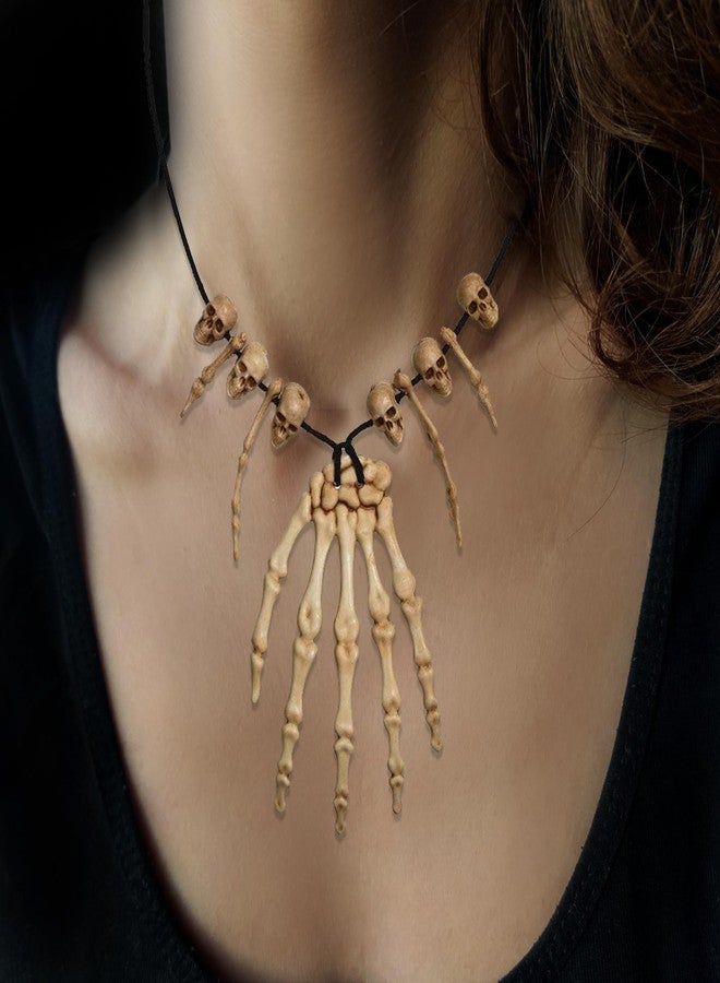 Oarkive Bone Necklace Halloween Costume Accessory - Skeleton Skull Necklace for Voodoo, Witch Doctor, Caveman Cosplay & Party Dress Up - Image 5