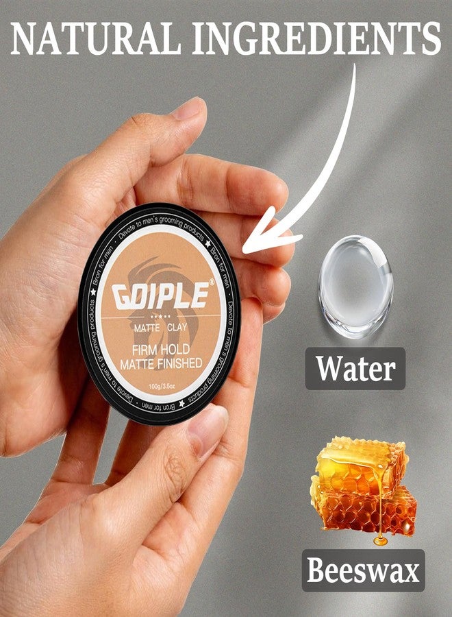 Goiple Hair Styling Clay for Men Firm Hold - Matte Finish Hair Clay Hair Paste Water Based Matte Texture Pomade Mens Hair Products - Hair Paste Clay Pomade Ideal for All Men's Hair Types 3.5oz (2PCS) - Image 3