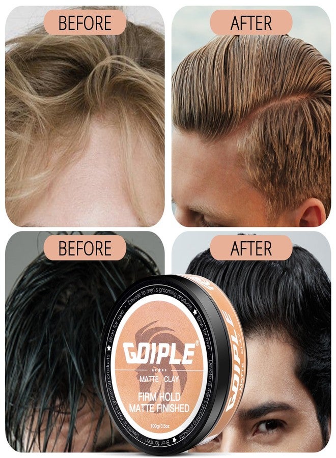 Goiple Hair Styling Clay for Men Firm Hold - Matte Finish Hair Clay Hair Paste Water Based Matte Texture Pomade Mens Hair Products - Hair Paste Clay Pomade Ideal for All Men's Hair Types 3.5oz (2PCS) - Image 5