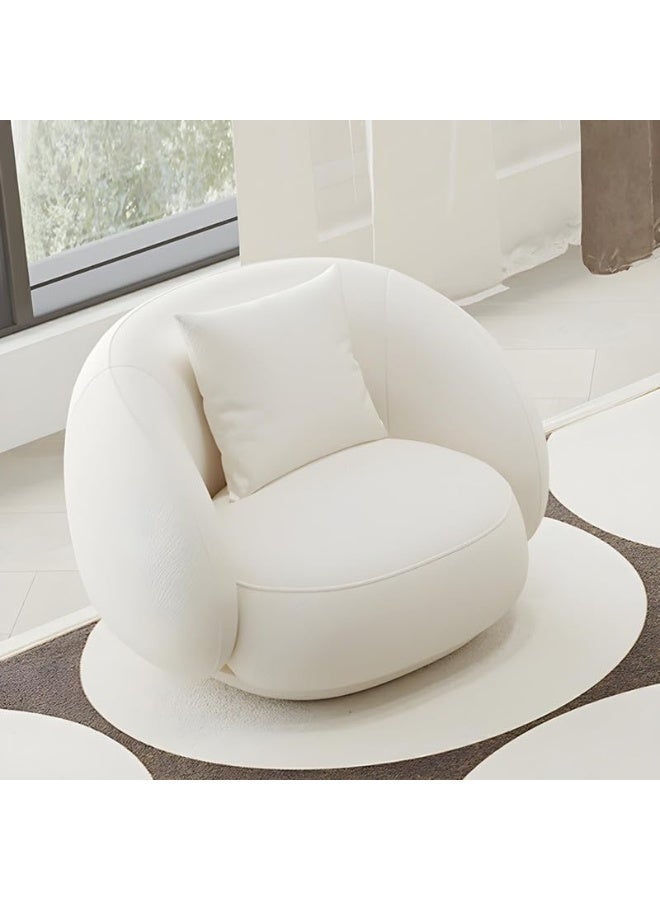 Comfynest Comfynest Scandinavian Solid Back Stain-Fighting Faux Leather Standard Beige Sofa 