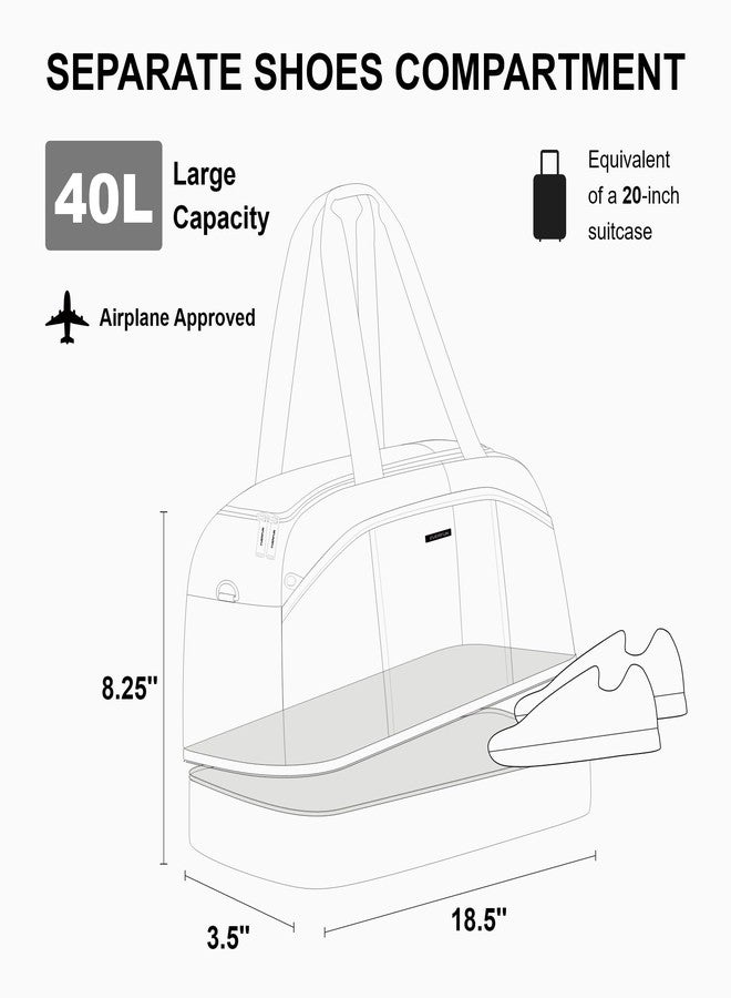 إيفر فن حقيبة رياضية من إيفر فن للرجال والنساء، حقيبة سفر كبيرة مزودة بجيب للأحذية وجيب للملابس المبللة، مثالية للسفر والرياضة والملاكمة والتمارين الرياضية وعطلات نهاية الأسبوع. - Image 2