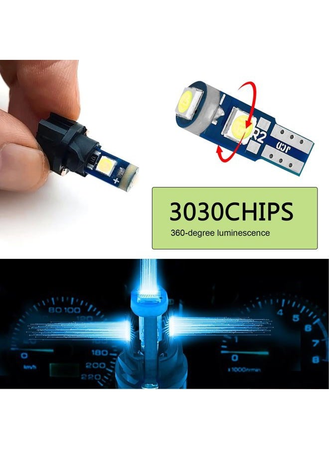 winterrock 20PCS 74 Led Bulb Dash Lights Super Bright, T5 37 74 Wedge LED Bulb with PC74 PC37 Twist Lock Socket, Auto Instrument Cluster Bulbs, Replacement Instrument Panel Gauge Light Kits (White) - Image 5