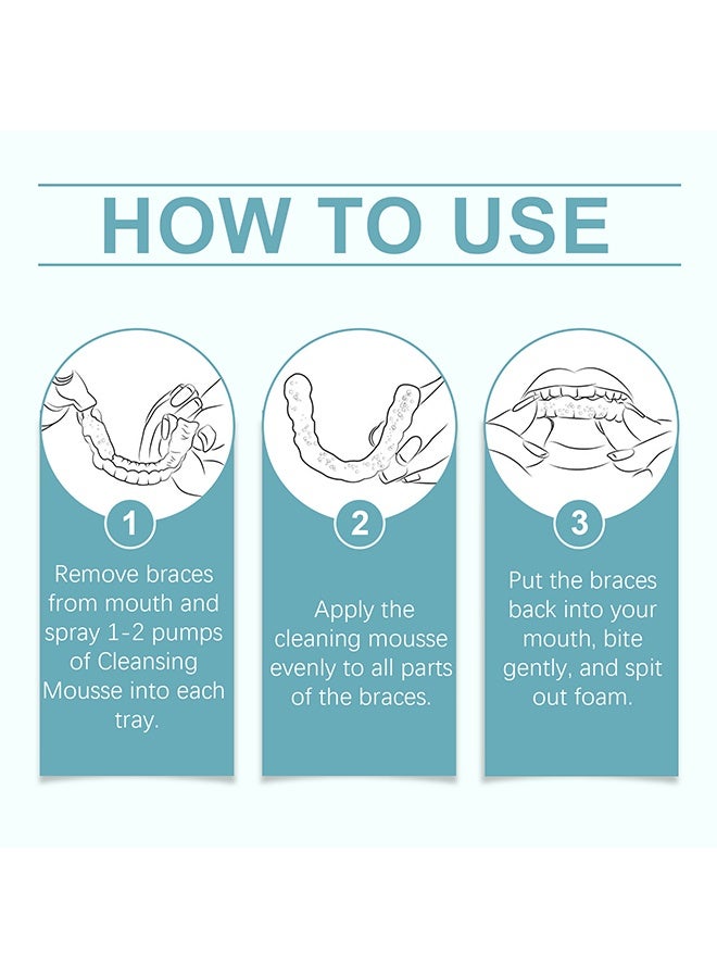 أورالحوي Aligners Clean Aligner  Retainer Cleaner / رغوة تقويم الأسنان ، منظف التجنيب الشفاف ، بخاخ تنظيف التجنيب ، منظف التجنيب ، منظف واقيات الفم ، رغوة تبييض التجنيب ، منظف التقويم ، 60 مل - Image 3