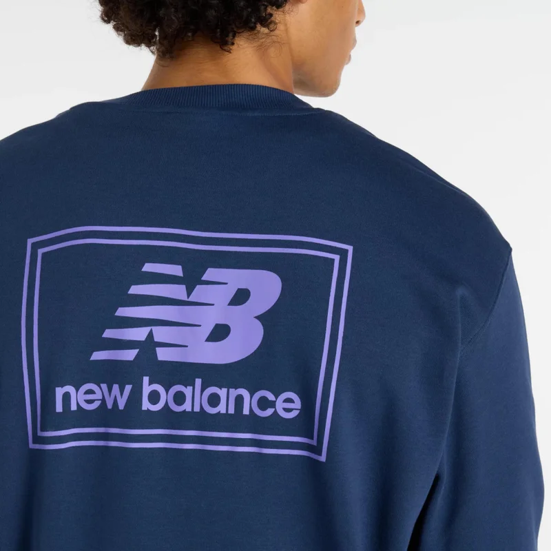 New Balance NB Navy Woven Label Crew for Men | Best Price UAE
