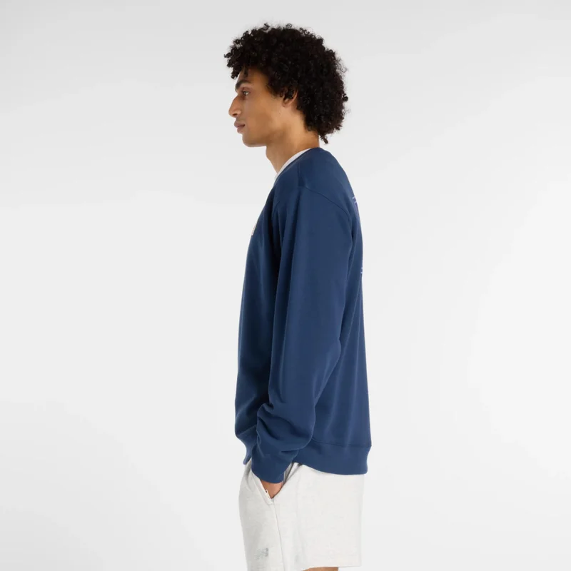 New Balance NB Navy Woven Label Crew for Men | Best Price UAE