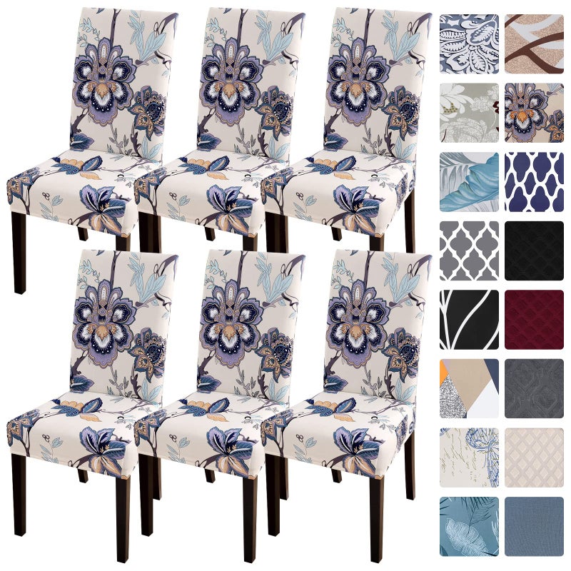 SearchI SearchI Fit Stretch Removable Washable Short Dining Chair Covers Slipcover Protector Spandex Fabric Chair Cover for Dining Room Hotel Ceremony 