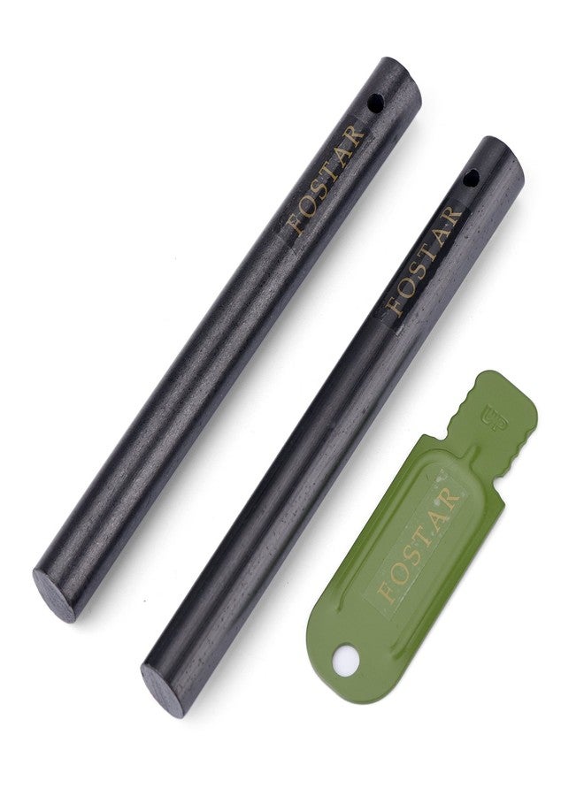 FOSTAR 2PCS Upgrade Ferro Rod Flint Fire Starter, 1/2 Inch X 5 Inch Thick Fire Steel Rod with a Scraper Drilled A Lanyard Hole Perfect for Camping, Hiking, Survival - Image 1