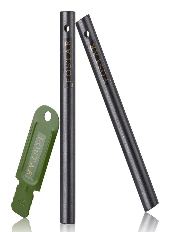 FOSTAR 2PCS Upgrade Ferro Rod Flint Fire Starter, 1/2 Inch X 5 Inch Thick Fire Steel Rod with a Scraper Drilled A Lanyard Hole Perfect for Camping, Hiking, Survival - Image 2