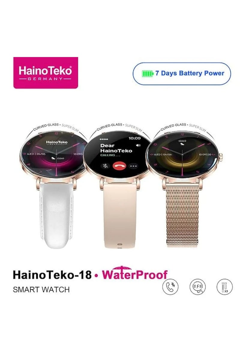 HainoTeko Experience Modern Elegance and Advanced Technology with the Haino Teko-18 Smartwatch Featuring a Sleek AMOLED Display and Versatile Strap Options - Image 2