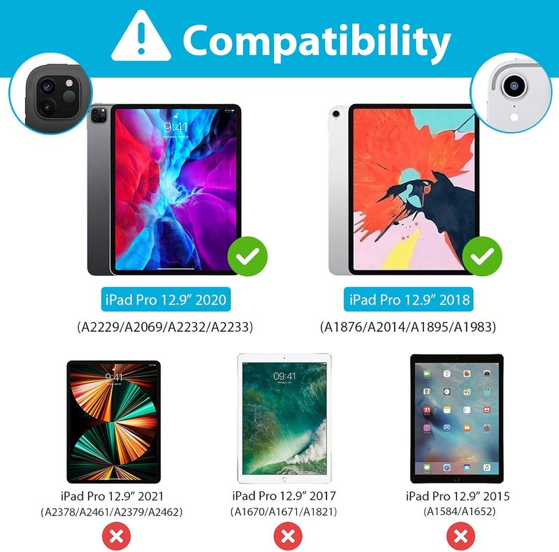 Procases Rugged Case For Ipad Pro 12.9 2020 2018 Support Apple Pencil 2 Charging , Heavy Duty Kickstand Protective Cover For Ipad Pro 12.9" 4Th Generation 2020 / 3Rd Gen 2019 -Grey - Image 2