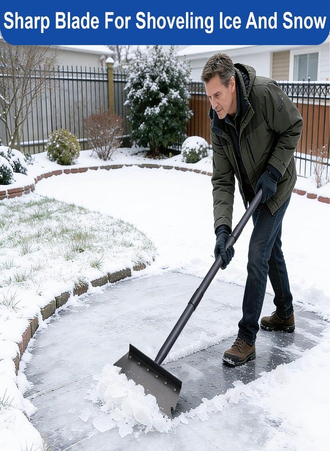 TwinkleTool Garden Shovel, Floor Scraper, Ice Scraper, 59 Inch Adjustable Heavy Duty Snow Scraper Long Handle, Garden Flat Shovel for Lawn Edging Weeding Digging Snow Removal and Ice Scraping - Image 3